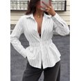 thumbnail image 6 of PRETTYGARDEN Women's Peplum Button Down Work Shirts Cotton Long Sleeve, Collared Business Casual Tops, Elastic Waist, Fall Blouses Dressy, Teacher Clothes for Office, Going Out, 6 of 10