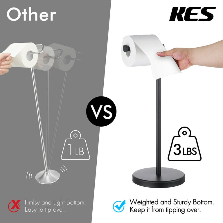 KES Black Toilet Paper Holder Stand Modern Freestanding 304