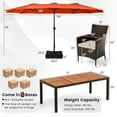 thumbnail image 3 of Costway 11 PCS Patio Wicker Dining Set with Double-Sided Outdoor Umbrella 8 Chairs Orange, 3 of 9