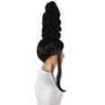 thumbnail image 6 of HPO | Adult Women's American Rapper Queen 90s Black Curly Updo Wig | Breathable Capless Cap, 6 of 9