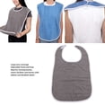 thumbnail image 3 of Adult Bib, Soft Adjustable Terry Bib Clothing Protector  for Nursing Homes Blue,Gray, 3 of 7