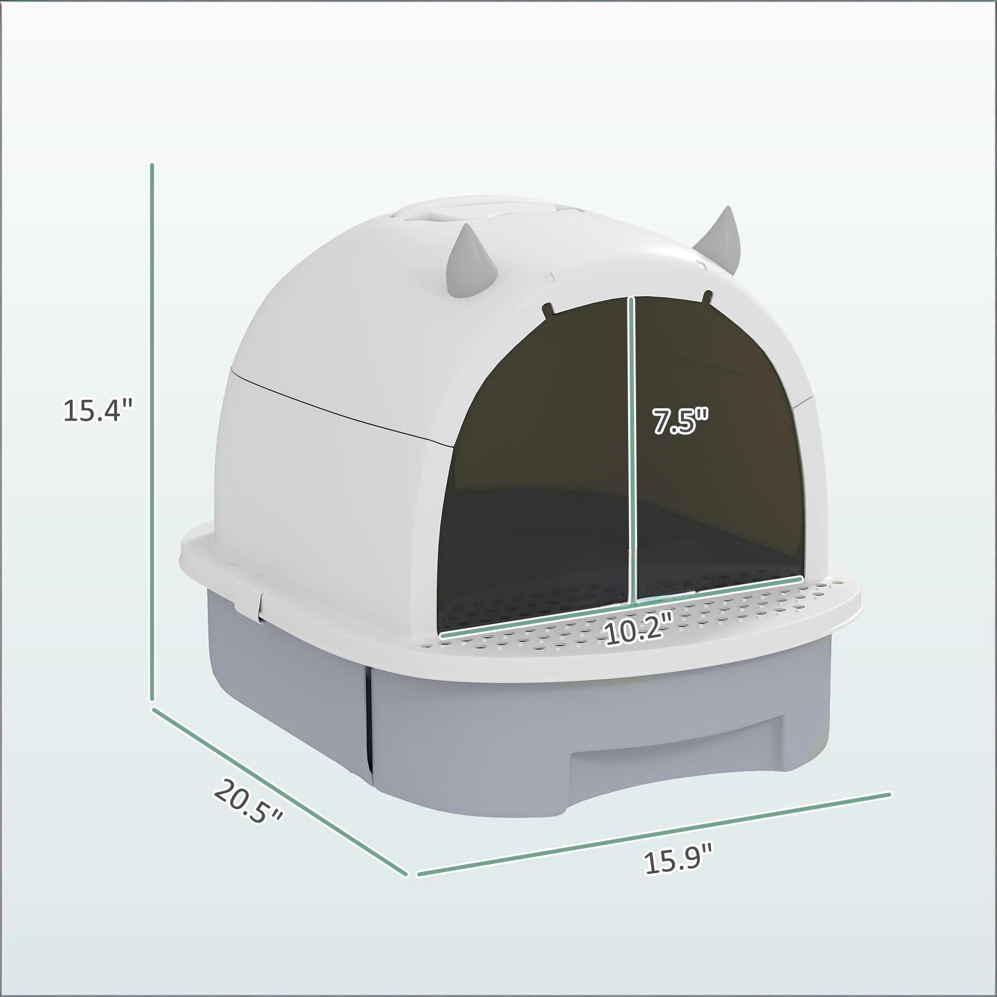 Enclosed Cat Litter Box Easy Clean, Covered Kitty Litter Box with Drawer, Deodorizing Bags, Litter Leakage Pedal & Carrying Handle, No Assembly for Cats Under 10 lbs