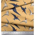 thumbnail image 3 of Soimoi Orange polyester Crepe Fabric Flying Woodpecker Bird Decor Fabric Printed Yard 52 Inch Wide, 3 of 3