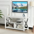 thumbnail image 6 of Gymax Modern Entertainment Center Farmhouse TV Stand for TV's up to 55''w/ Open Shelves White, 6 of 10