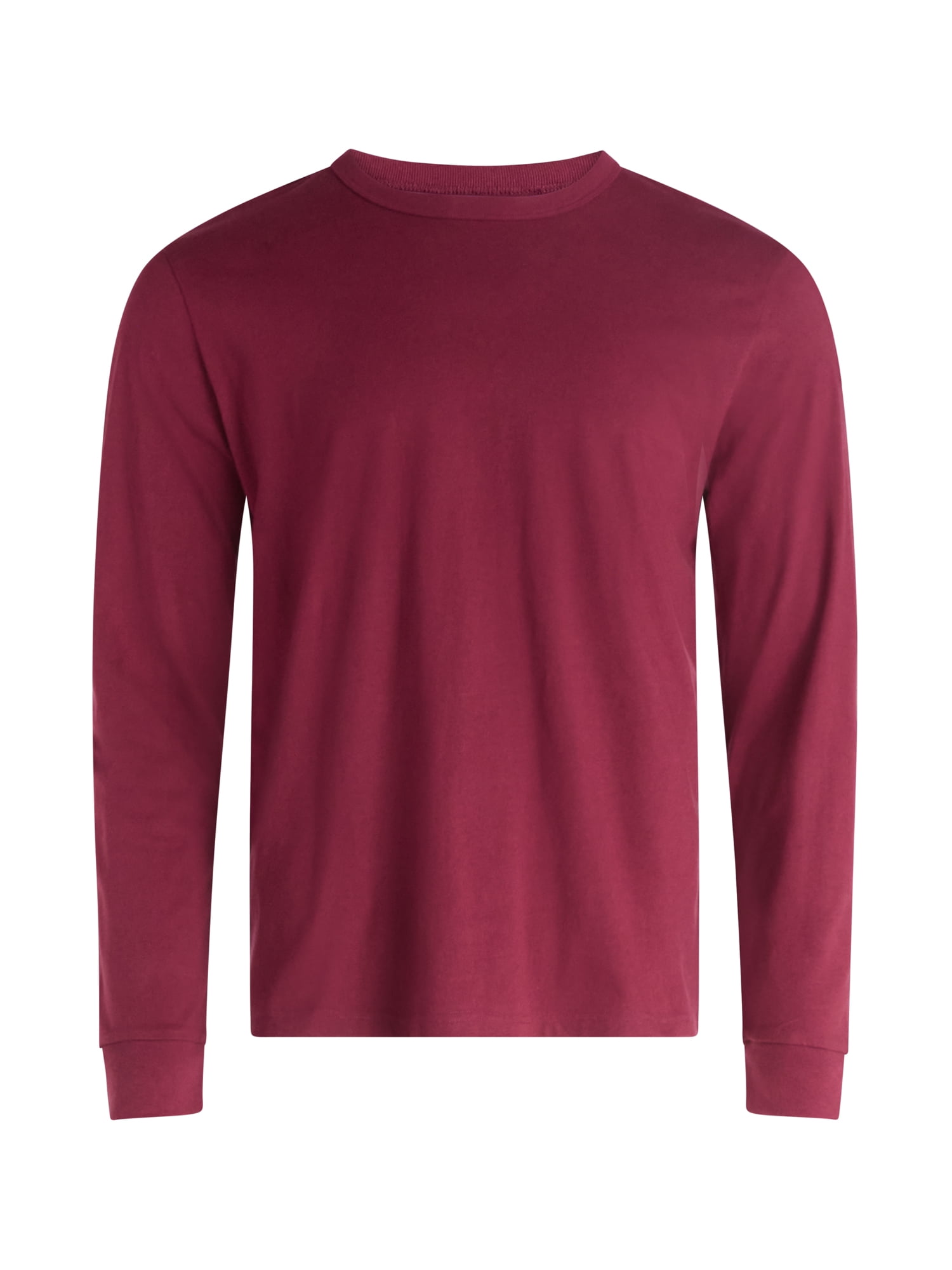 Free Assembly Men's Everyday Cotton Tee with Long Sleeves, Sizes XS-3XL