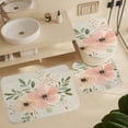 thumbnail image 6 of 4 Piece Shower Curtain Sets with Non-Slip Rugs Toilet Lid Cover and Bath Mat Pastel Pink And Beige Watercolor Floral Bouquet Durable And Waterproof Mother's Day Summer for Bathroom Decor, 6 of 8