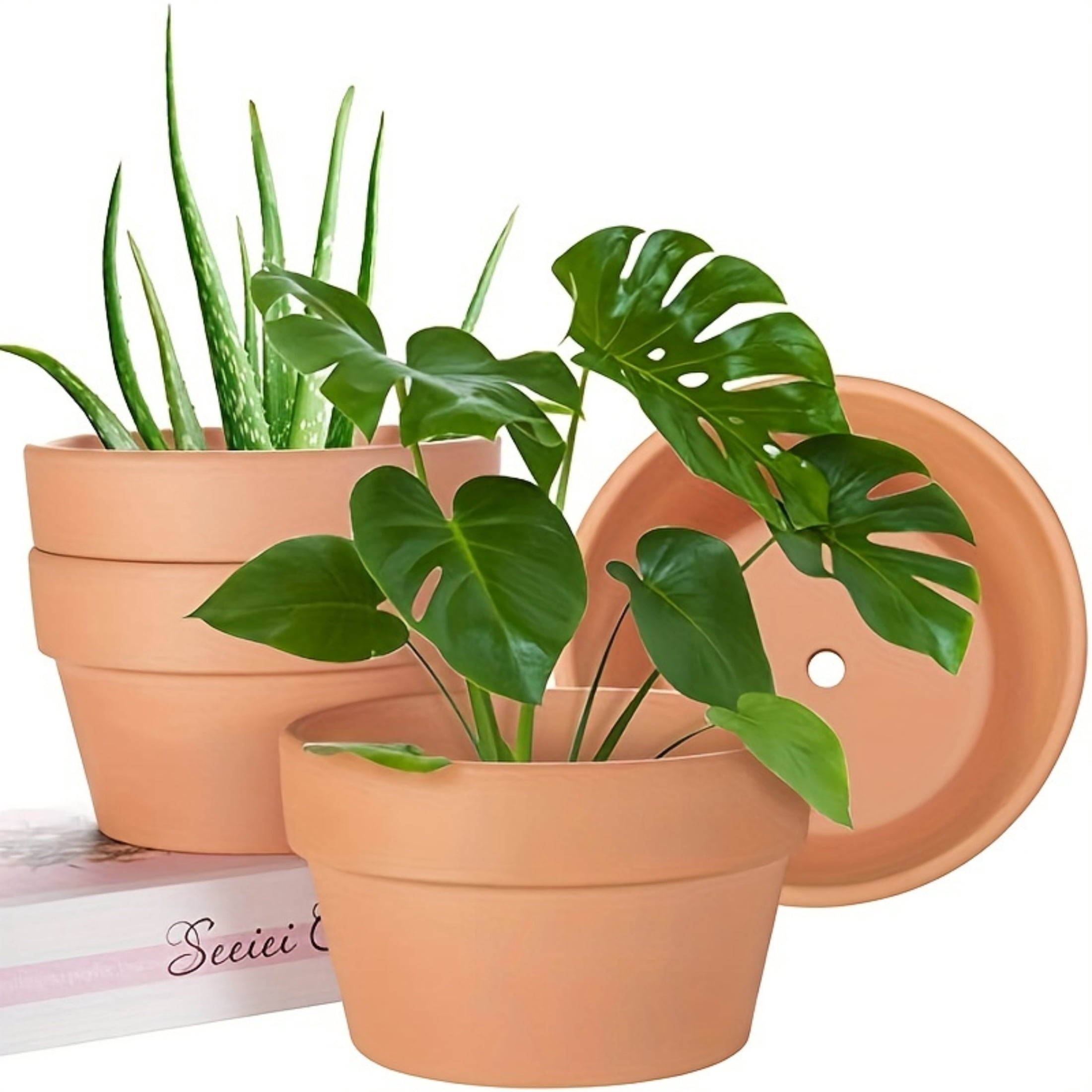 4 PCS Terracotta Buld Pots 5.5"x2.8" Flower Pots Clay Pottery Planter with Drainage Hole Cactus Succulent Plant Nursery Pots- Great for Plants,Crafts