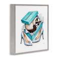 thumbnail image 3 of Stupell Industries Art Deco Blue Shoebox with Kitten Gray Framed Giclee Art, 24 x 24, by Amanda Greenwood, 3 of 8