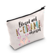 LEVLO Korean Drama Cosmetic Make Up Bag K-Drama Lover Gift Blessed And K-DRAMA Obsessed Makeup Zipper Pouch Bag For Women Girls