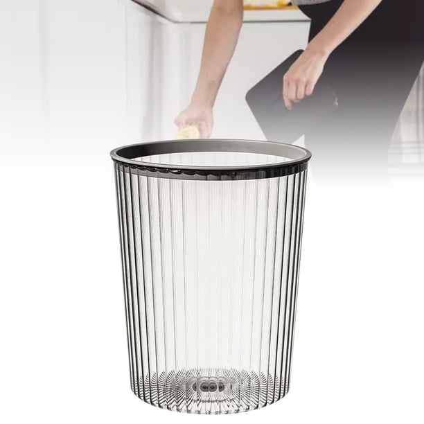 Cubo De Basura Transparente, Gran Espacio De Almacenamiento, Forma Minimalista, Cesta De Basura Transparente, Gran Capacidad, Tapa Fácil De Colocar, Adecuado Para El Hogar