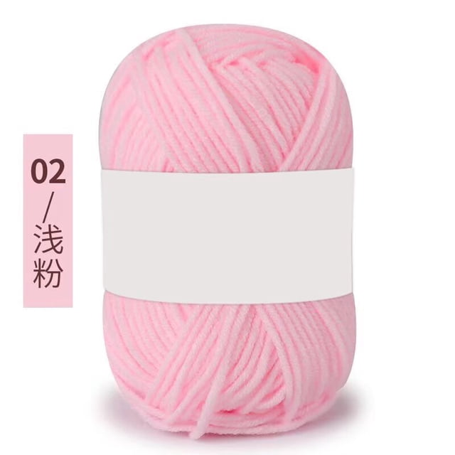 Nvzi Hilo de ganchillo, 2 ovillos de color rosa claro, 25 gramos por ovillo, hilo suave hecho a mano, apto para principiantes y adultos, suéteres y fundas de almohada decorativas.