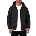 thumbnail image 2 of Ceisia Men's Solid Color Long Sleeve Hooded Zipper Ice Silk Thin Lightweight Sun Protection Casual Cardigan Top Black S Gifts, 2 of 9