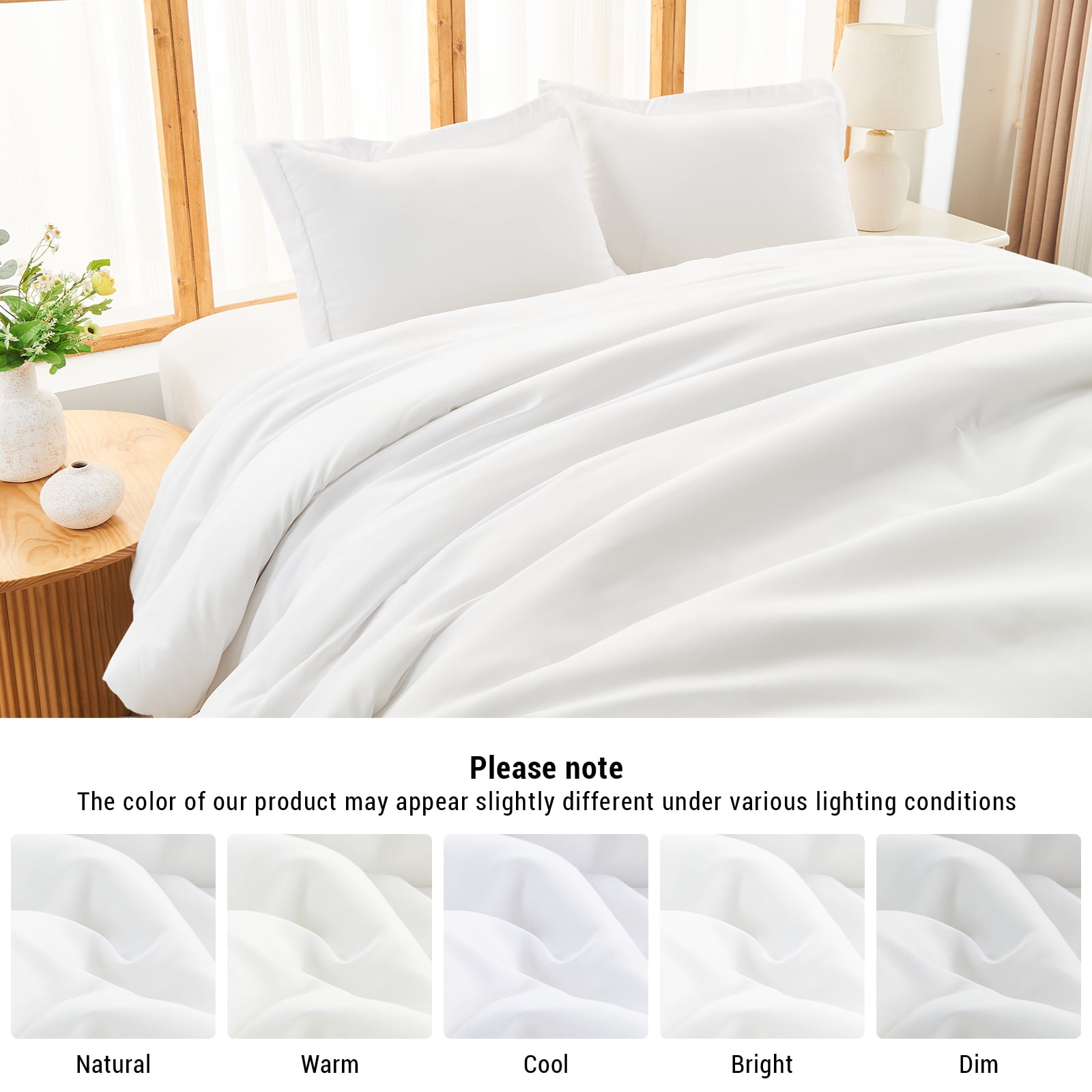 Hitime 2-Piece Twin Comforter Set - Down Alternative Comforter & Pillow Cases | Ultra-Soft, Hypoallergenic, Easy Care Machine Washable Bedding