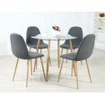 thumbnail image 2 of Dining Table Modern Kitchen and Dining Table with Glass Top and Stainless Steel Base, 2 of 7