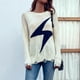 thumbnail image 4 of Top Mujer Cuello Redondo Jersey Mujer Tejido Suave Transpirable Fácil Combinación Cómodo Para Fiesta Para Jugar ANGGREK Suéter de mujer, 4 of 8