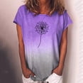 thumbnail image 2 of Blusa de manga corta con estampado de cuello redondo informal para mujer a la moda, Tops de verano Fridja ghk4596, 2 of 4