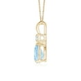 thumbnail image 2 of ANGARA Natural Aquamarine Teardrop Pendant with Diamond in 14K Yellow Gold for Women (Size-8x6mm) | March Birthstone, Birthday, Anniversary, Jewelry Gift for Women | Natural Aquamarine Necklace, 2 of 9