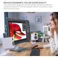 thumbnail image 6 of SE2 Elevated Desktop Speaker Stands for Small Speakers & Compact Studio Monitors | 3.8 Inch Tall | Damping Silicone Padding | Pair | White, 6 of 8