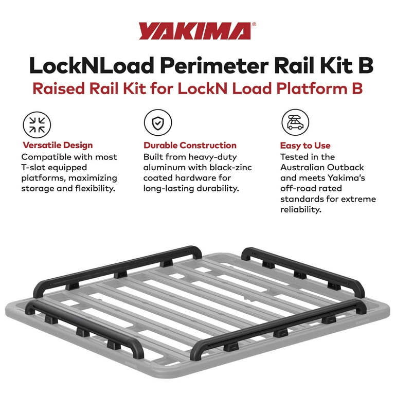 YAKIMA 60 by 54 Inch LockNLoad Perimeter Raised Rail Kit for Roof