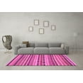 thumbnail image 3 of Ahgly Company Indoor Round Abstract Pink Modern Area Rugs, 4' Round, 3 of 4
