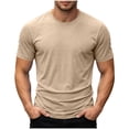 thumbnail image 3 of IhhxPro Men's Short Sleeve Stretch Tee Solid Color T-Shirt Breathable Casual Summer Shirt Lightweight Athletic Fit Travel Workout Gym S-2XL, 3 of 9