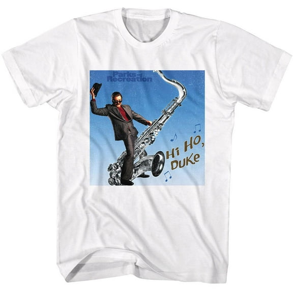 Parks and Recreation Hi Ho Duke White Adult T-Shirt