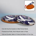 thumbnail image 4 of Peace Dove Set of 6 Round Coasters, Microfiber Leather Drink Coasters, 11x11 cm/4.3x4.3 in Square Coasters for Drinks, Heat Coasters for Home and Office Use, 4 of 6
