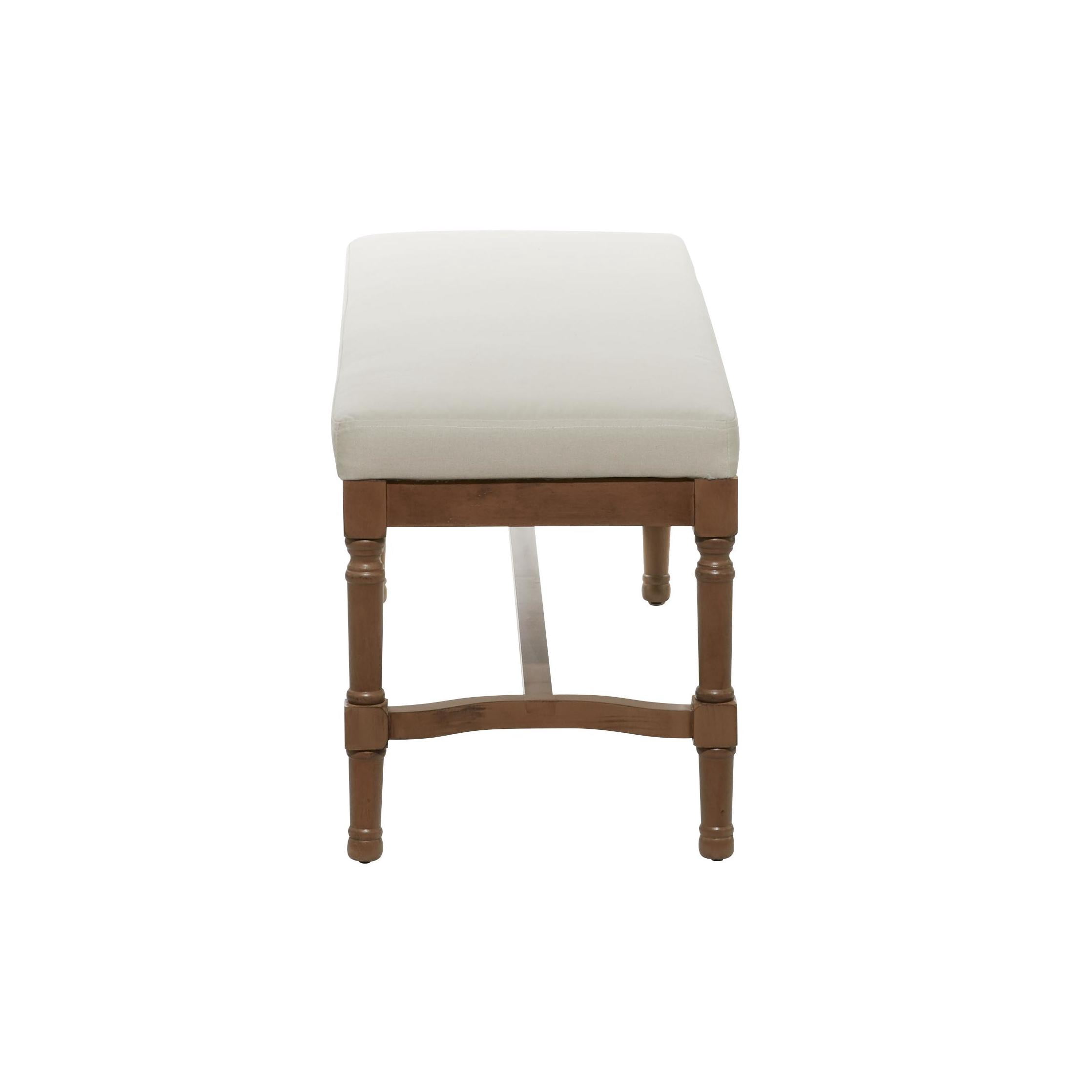 DecMode Wood Bench with Burlap Seat, Brown