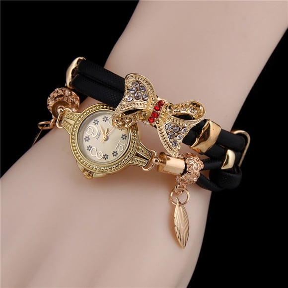 HOARBOEG Watch for Women Mother's Day Gift Butterfly Retro Rhinestone Bracelet Watches Women Lovely Wedding Quartz Watches