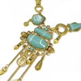 thumbnail image 5 of Retro Bohemian Turquoise Tassel Chain Choker Pendant Necklace - , as, 5 of 8