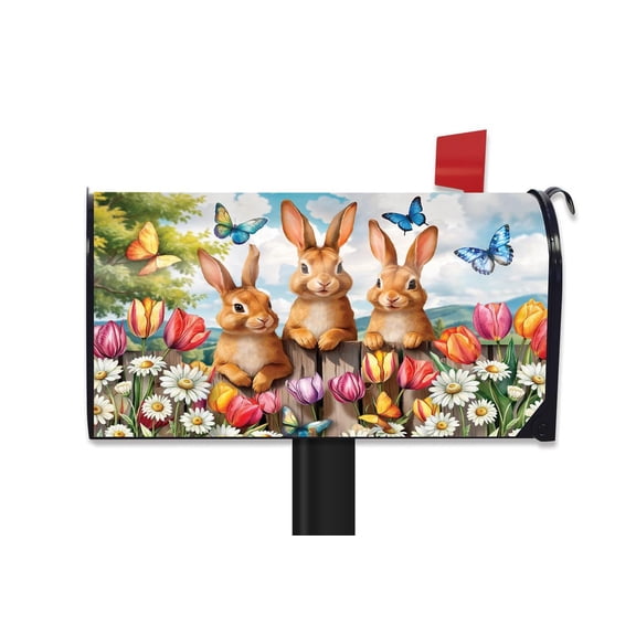 Briarwood Lane Spring Mailbox Cover - Oversized - Bunny Greeting Oversized For Spring Mailbox Cover