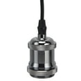 thumbnail image 1 of Lamp Holder, Aluminum Pendant Lamp Holder Braid Rope EU Plug 100-240V With Cord For Corridor Pearl Black, 1 of 8