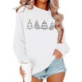 thumbnail image 2 of Fiaer Ladies Sweatshirts Christmas Tree Crew Neck Pullover Long Sleeve Baggy Plus Size Fashion Xmas Tops White XL, 2 of 6