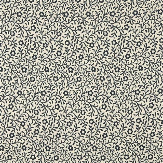 Designer Fabrics F421 Tissu de Rembourrage Réversible en Matelasse Florale Bleu Marine et Beige 54 Po