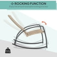 thumbnail image 3 of 2-Piece Khaki Rattan Rocking Chair Set - Outdoor Patio Rockers with High Back & Armrests for Garden, Deck & Porch - Weather-Resistant Design (40.2" x 24" x 38.6"), 3 of 7