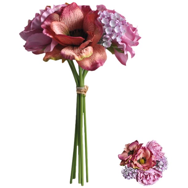 unbranded Ramo De Peonías Artificiales Moradas Para De Y Hogar Con Flores Realistas