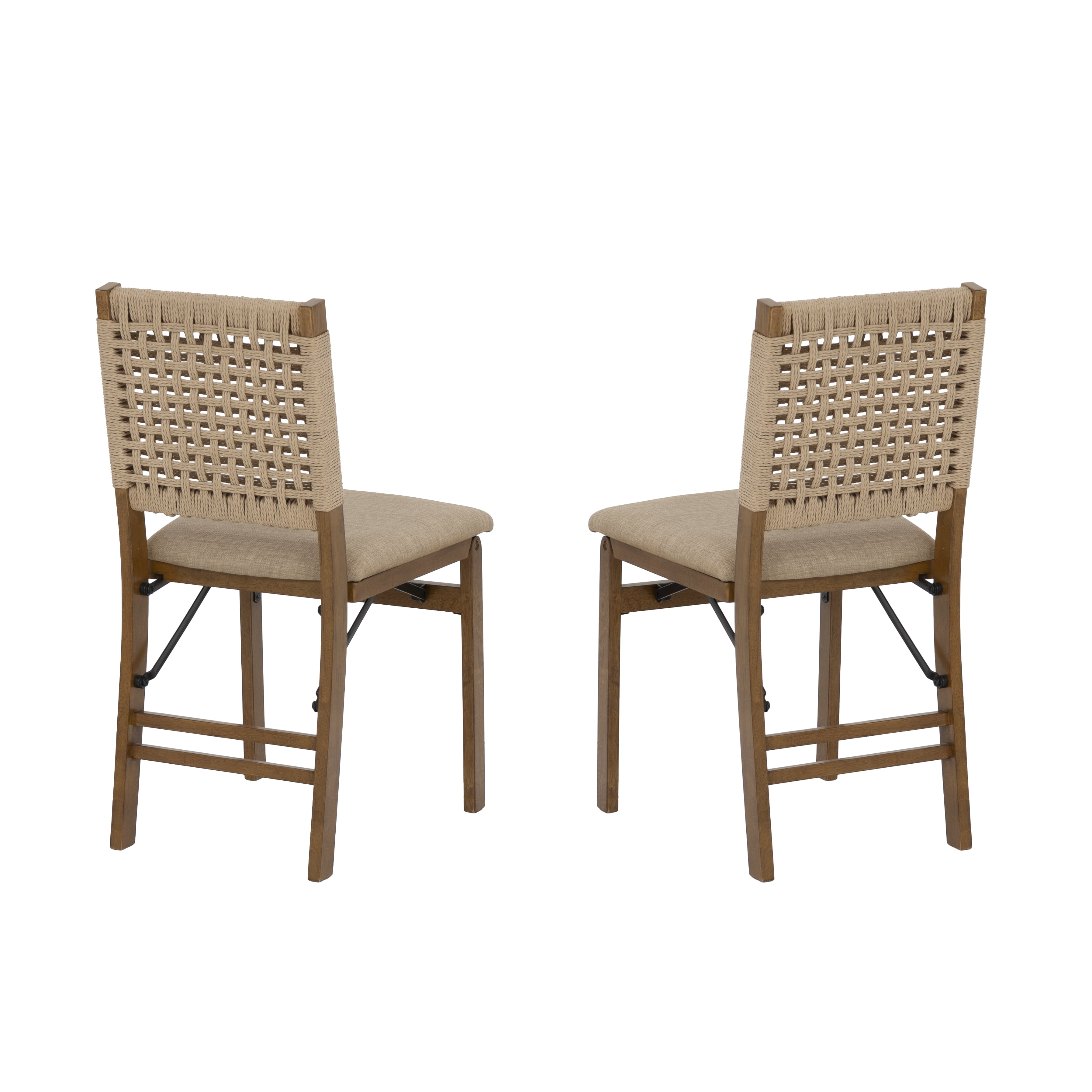 Linon Foster Woven Back Folding Dining Chair, Set of 2, Natural