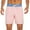 Pink, variant on Men's Loose Straight Shorts Drawstring Waist Color Blocking Swim Trunks Shorts with Pockets Gray S(S)