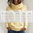 thumbnail image 3 of Shihyeh Women's Cowl Neck Hooded Sweatshirt Long Sleeve Front Pocket Casual Warm Top for Women, 3 of 6