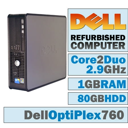 REFURBISHED Dell OptiPlex 760 SFF/Core 2 Duo E7500 @ 2.93 GHz/1GB DDR2/80GB HDD/DVD-ROM/WINDOWS 10 PRO 64