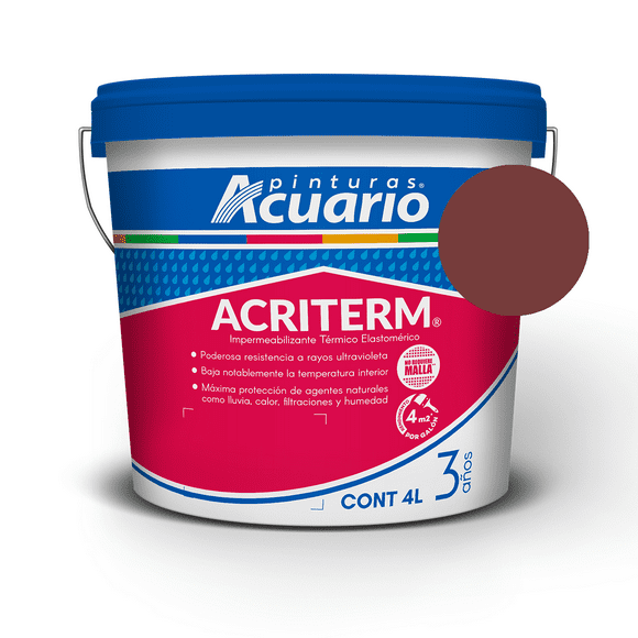 Impermeabilizante Pinturas Acuario Acriterm 3 Años 4 Litros Terracota Pinturas Acuario Acriterm 3 Años 4 Litros Terracota
