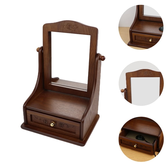 STRANDCHIC Portable Adjustable Make Up Mirror Brown Clear Glass with Fine Polishing for Home Use