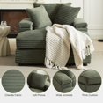 thumbnail image 4 of BUIORD Uptown Modern Corduroy Solid Wood Single Sofa Storage Accent Chair with Ottoman and Pillow, Army Green, 4 of 7