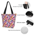 thumbnail image 4 of Salouo Skull daisy flower for Shoppers Tote for Women Foldable Handbags with Big Capacity Casual One-Shoulder Shopping Bag Hobo Bags Fit for Office/Shopping/Park, 4 of 6
