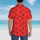 thumbnail image 4 of Fotbe Red Ladybugs On White Dotted Camisa Hawaiana para Hombre Unisex – Camisa Casual de Verano con Botones de Manga Corta de Algodón y Lino,3X-Large, 4 of 7