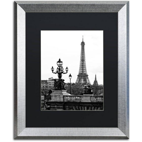 Trademark Fine Art "Paris Romantic" Canvas Art by Philippe Hugonnard, Black Matte, Silver Frame