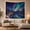 Cabin Smoke, variant on Northern Lights Aurora Over Mountain Lake in Starry Night Sky, Serene Celestial for Space Enthusiasts, Mystical Nature Wall Art, Christmas Gift, Tapestry Wall Hanging for Bedroom and Living Room