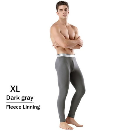 

L-3XL Leggings Trousers Thick Thermal Underwear Men s Long Johns Bottom Pants Home Pajamas DARK GRAY ( FLEECE LINNING)-XL