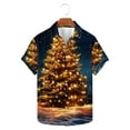 thumbnail image 2 of JURANMO Today's Deals Of The Day Hawaiian Shirts for Men Funny Christmas Trees Graphic Tees Tops Casual Short Sleeve Button Up Vacation Bowling Shirt Xmas Gifts Gold XXXXXL, 2 of 6