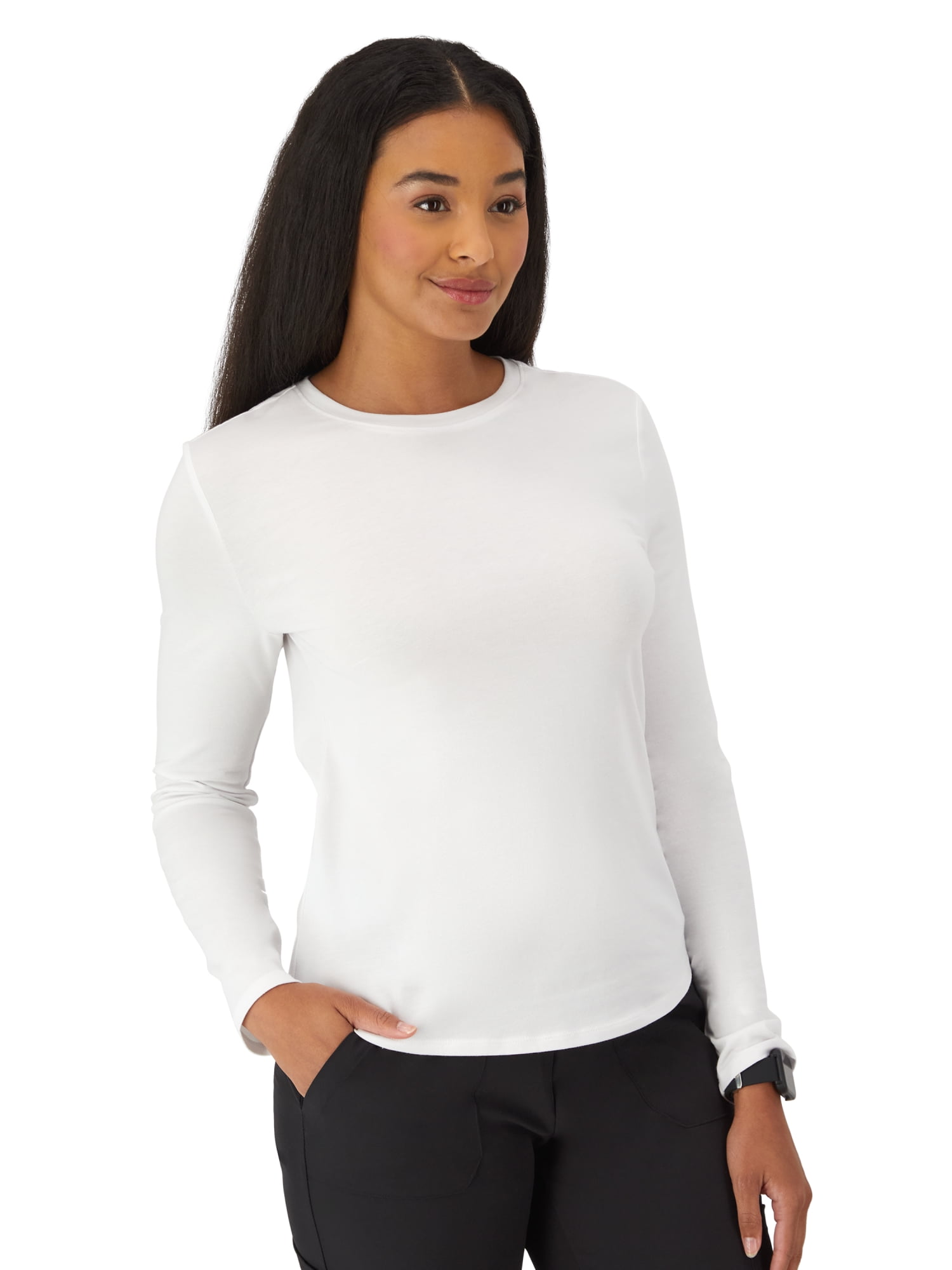 Hanes Womens Hanes Women's Scrubs Underscrub Scrub Top, Comfort Fit, Long Sleeve, Sizes S-2XL